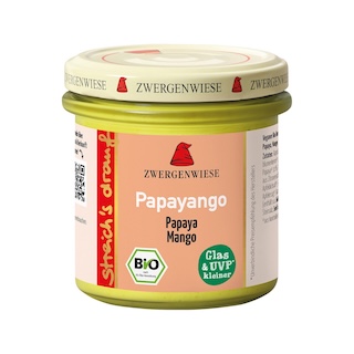 Zwergenwiese streich's drauf Papayango, Brotaufstrich Papaya Mango, EU Bio