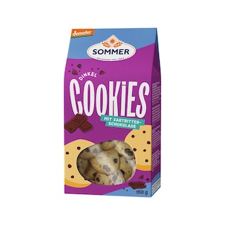 Sommer Dinkel Cookies mit Zartbitter-Schokolade, Demeter (6x150 gr)